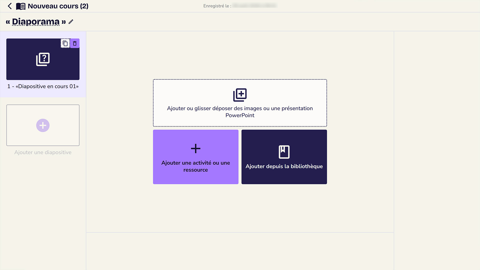 Interface de création de présentation