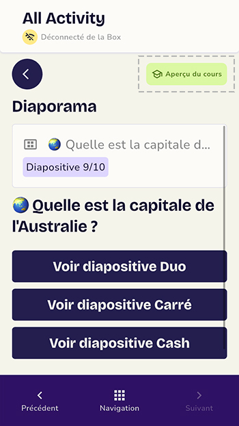 Aperçu d'un cours